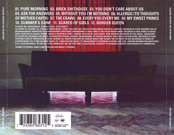 Placebo : Without You I'm Nothing (CD, Album, Red)