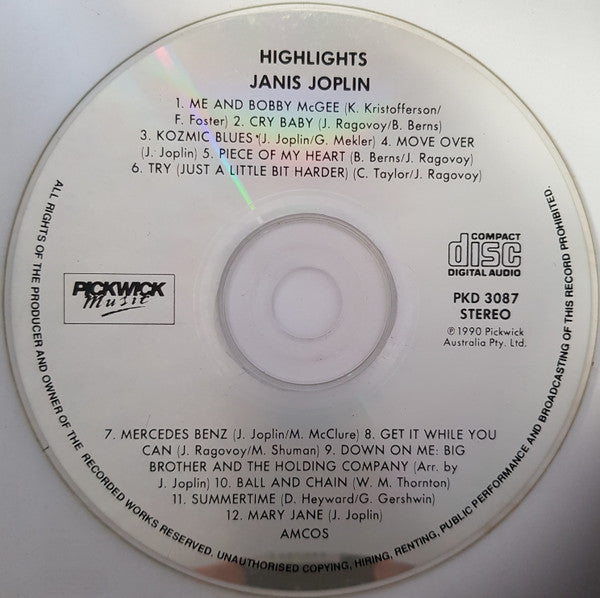 Janis Joplin : Highlights (CD, Comp)