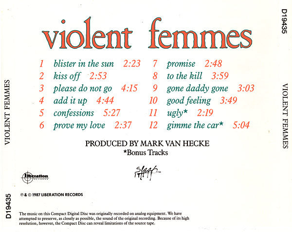 Violent Femmes : Violent Femmes (CD, Album)