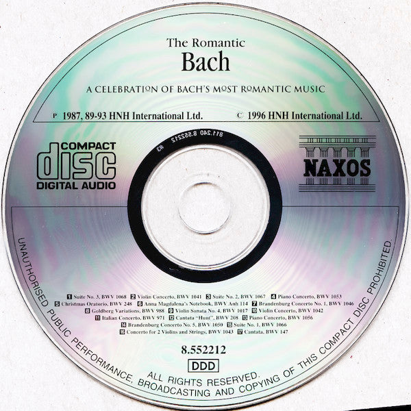 Bach* : The Romantic Bach (A Celebration Of Bach's Most Romantic Music) (CD, Comp)