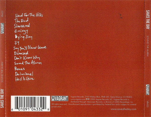 Saves The Day : Sound The Alarm (CD, Album)