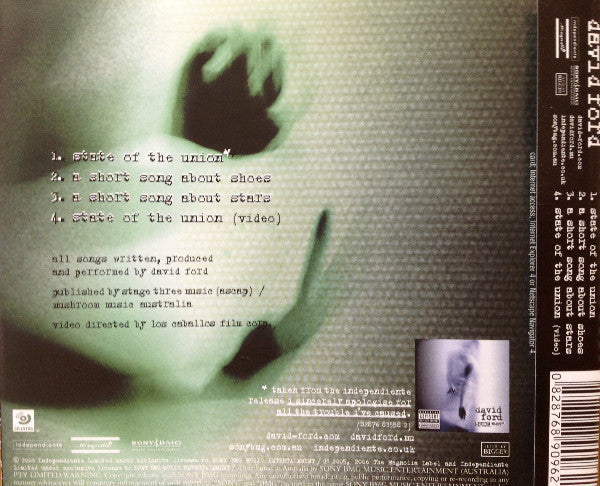 David Ford (3) : State Of The Union (CD, Single, Enh)
