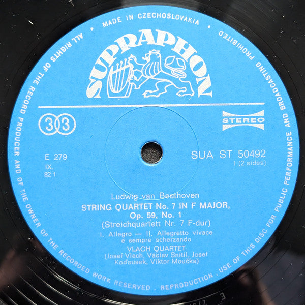 Beethoven*, Vlach Quartet : String Quartet In F Major (Rasumovsky) (LP, RE)