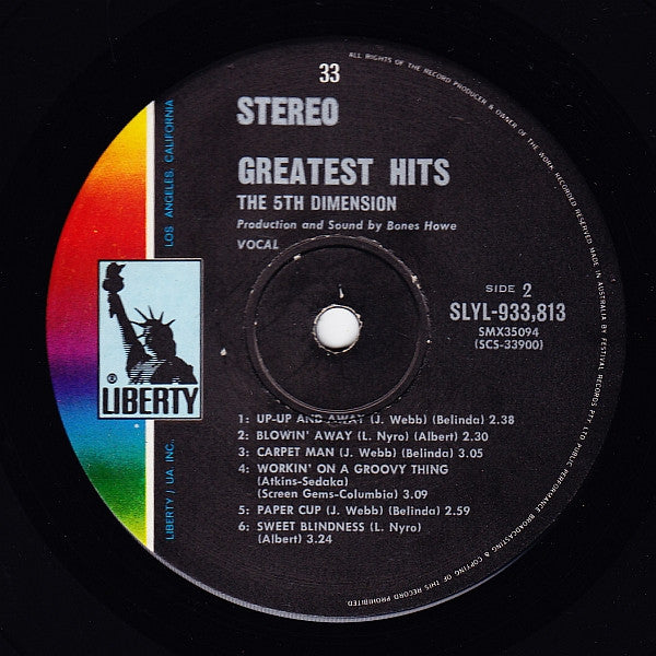The Fifth Dimension : Greatest Hits (LP, Comp)