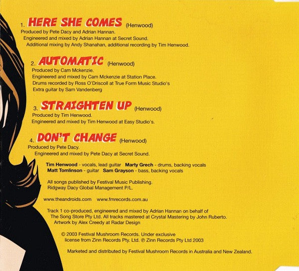 The Androids (2) : Here She Comes (CD, Single, Enh)
