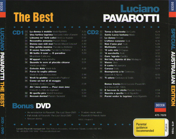 Luciano Pavarotti : The Best (2xCD, Comp + DVD-V, NTSC)
