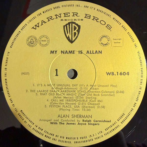 Allan Sherman : My Name Is Allan: Allan Sherman Sings Great Movie Hits & Songs From The Cutting Room Floor (LP, Album, Mono)