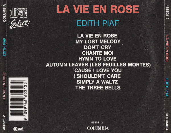 Edith Piaf : La Vie En Rose  (CD, Album, RE)