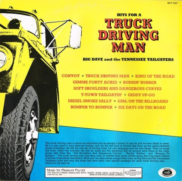 Big Dave And The Tennessee Tailgaters : Hits For A Truck Driving Man (LP, Album)