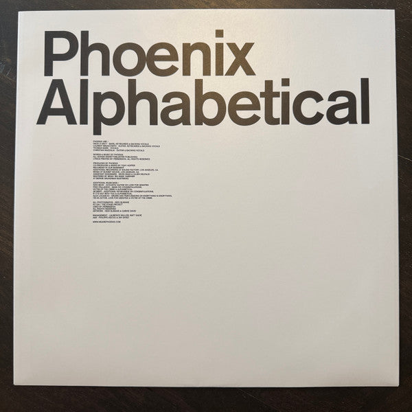 Phoenix : Alphabetical (LP, Album, RSD, Ltd, RE, Sil)