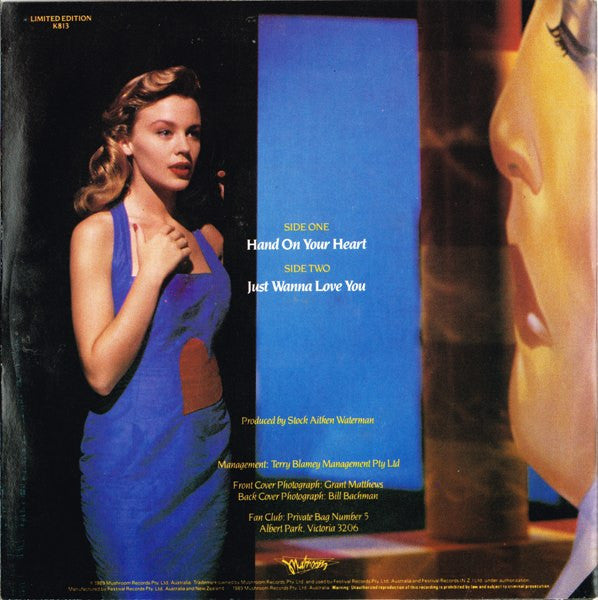 Kylie* : Hand On Your Heart (7", Single, Ltd)