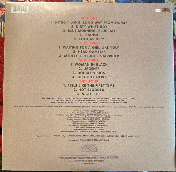 Foreigner : Foreigner 4 Live Tour (2xLP, Album, RSD, Ltd)