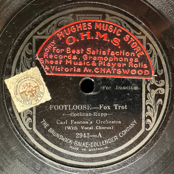 Carl Fenton's Orchestra : Footloose / I Miss My Swiss (Shellac, 10")