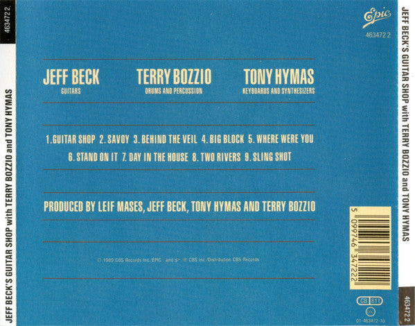 Jeff Beck With Terry Bozzio And Tony Hymas : Jeff Beck's Guitar Shop (CD, Album)