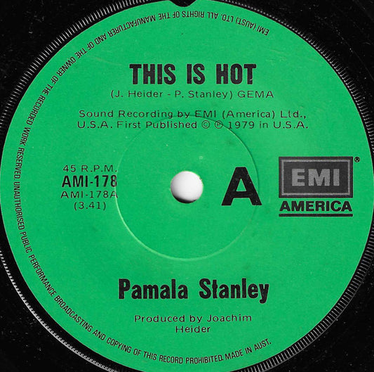 Pamala Stanley : This Is Hot (7", Single)
