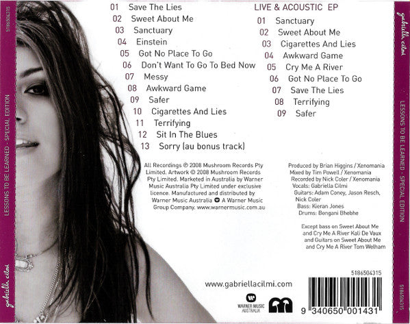 Gabriella Cilmi : Lessons To Be Learned (CD, Album, RE + CD, EP + S/Edition)