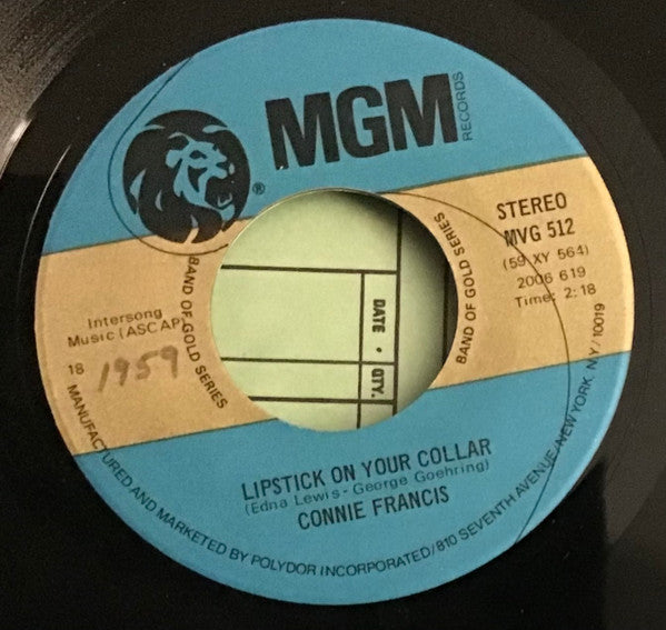 Connie Francis : Lipstick On Your Collar / Mama (7", Single)