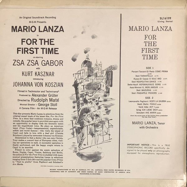 Mario Lanza : For The First Time (LP)