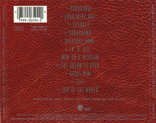 Van Halen : For Unlawful Carnal Knowledge (CD, Album)