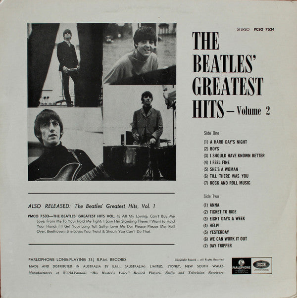 The Beatles : Greatest Hits Volume 2 (LP, Comp, RE, 197)