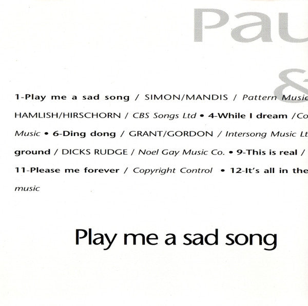 Various : Paul Simon & Friends - Play Me A Sad Song (CD, Comp)
