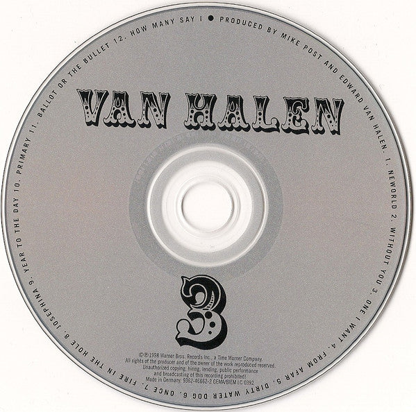 Van Halen : Van Halen III (CD, Album)