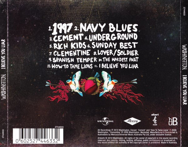 Washington* : I Believe You Liar (CD, Album)
