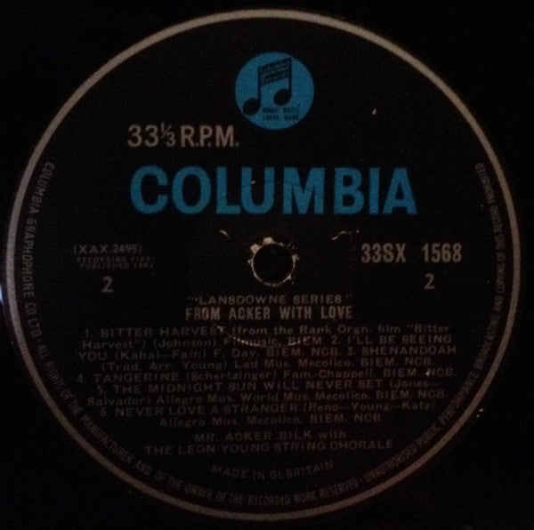 Acker Bilk : From Acker With Love (LP, Album, Mono)