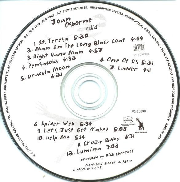 Joan Osborne : Relish (CD, Album, Club, CRC)