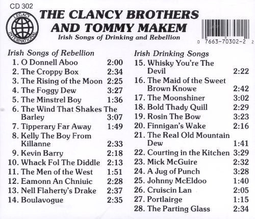 The Clancy Brothers And Tommy Makem* : Irish Songs Of Drinking And Rebellion (CD, Comp, RP)