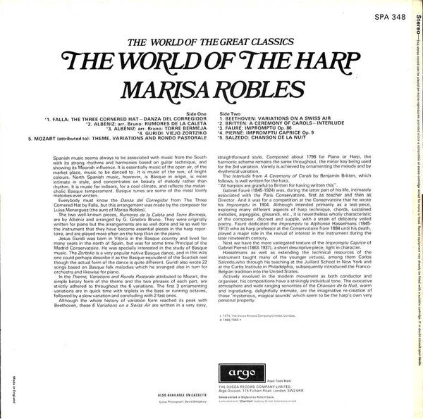 Marisa Robles : The World Of The Harp (LP, Comp)