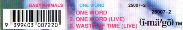 Baby Animals : One Word (CD, Single)