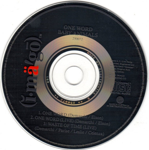 Baby Animals : One Word (CD, Single)
