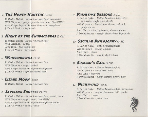 R. Carlos Nakai, The R. Carlos Nakai Quartet : Kokopelli's Cafe (CD, Album)