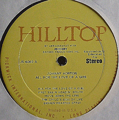 Johnny Horton : All For The Love Of A Girl (LP, Comp, RE)