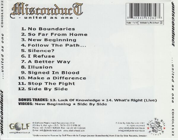 Misconduct : ...United As One (CD, Album, Enh)