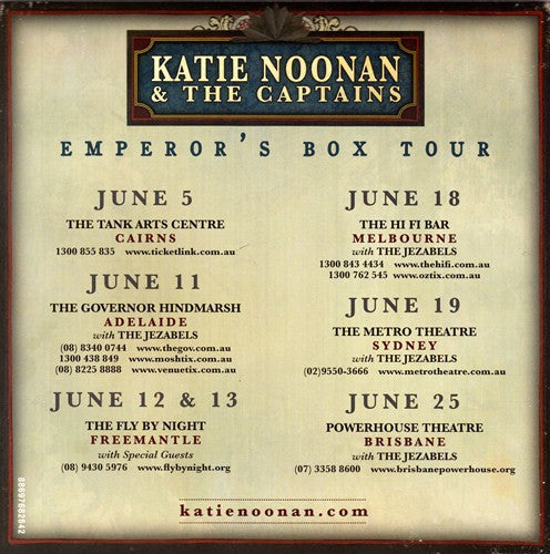 Katie Noonan And The Captains (2) : Emperor's Box (CD, Album)