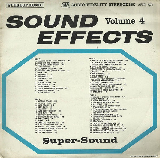 No Artist : Sound Effects, Volume 4 (LP, Album)