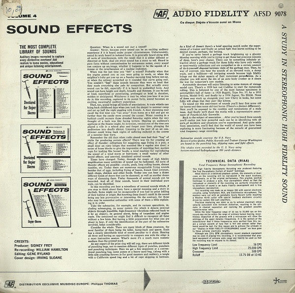 No Artist : Sound Effects, Volume 4 (LP, Album)