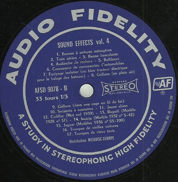 No Artist : Sound Effects, Volume 4 (LP, Album)