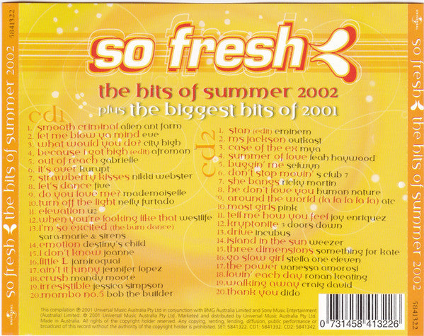 Various : So Fresh: The Hits Of Summer 2002 Plus The Biggest Hits Of 2001 (2xCD, Comp)