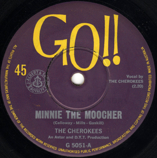 The Cherokees (4) : Minnie The Moocher (7", Single)