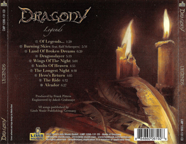 Dragony : Legends (CD, Album)