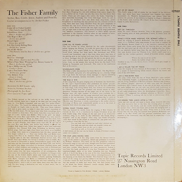 The Fisher Family : Traditional & New Songs From  Scotland (LP, Album)
