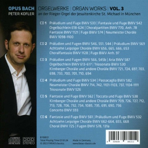 Bach*, Peter Kofler : Opus Bach. Orgelwerke = Organ Works Vol.3 (6xCD + Box)