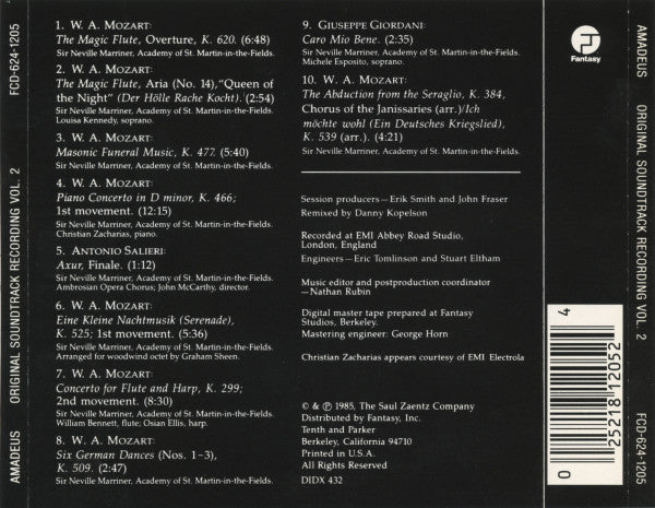 Sir Neville Marriner, Academy Of St. Martin-In-The-Fields* : Amadeus (More Music From The Original Soundtrack Of The Film) (CD)