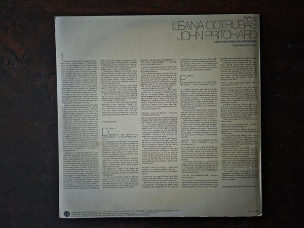 Ileana Cotrubas, New Philharmonia Orchestra, John Pritchard : Arias By Mozart, Donizetti, Verdi, And Puccini (LP)