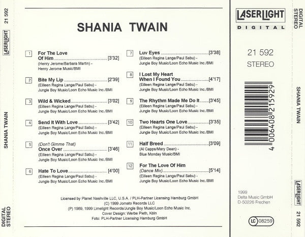 Shania Twain : For The Love Of Him (CD, Album)