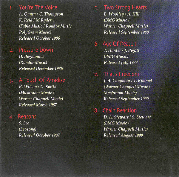 John Farnham : Anthology 1 (Greatest Hits 1986-1997) (CD, Comp, RM)