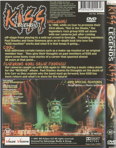 Kiss : Rock And Roll Legends - Conversation With Kiss (DVD, Unofficial)